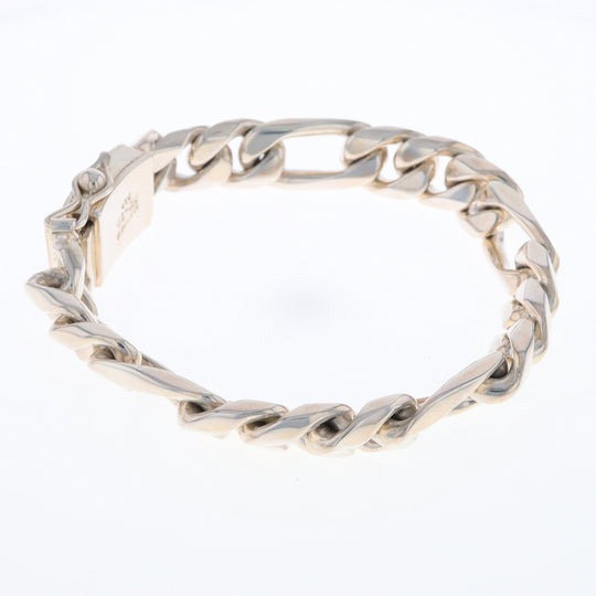 Sterling Silver Wide Figaro Bracelet