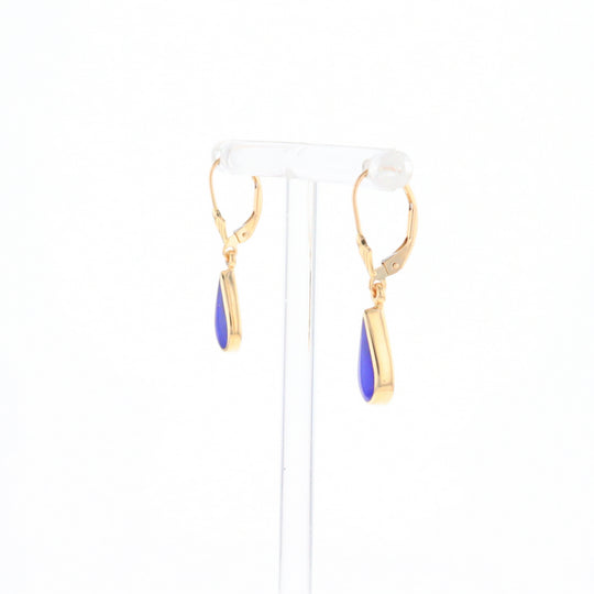 Lapis Tear Drop Inlaid Lever Backs