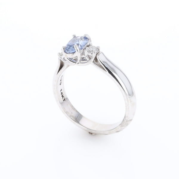 Ceylon Sapphire Three-Stone Trellis Ring