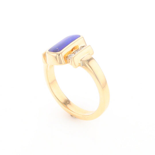 Lapis 0.24ctw Diamond Ring