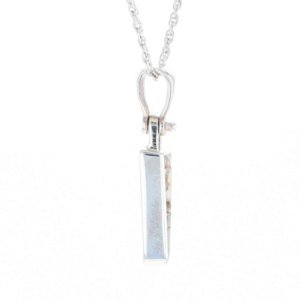 Gold Quartz Upside Down Triangle Pendant