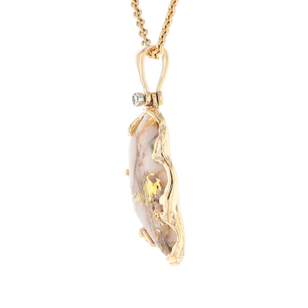 Gold Quartz Freeform Pendant (G2)