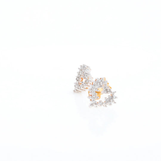 Diamond Heart Stud Earrings