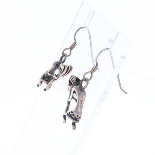 Silver Kokopelli Dangle Earrings