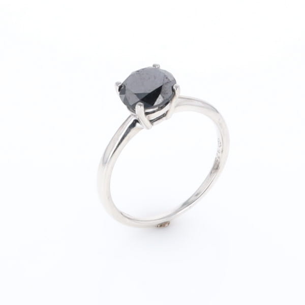 Black Diamond Solitaire Ring