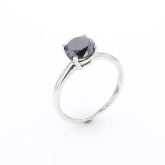 Black Diamond Solitaire Ring