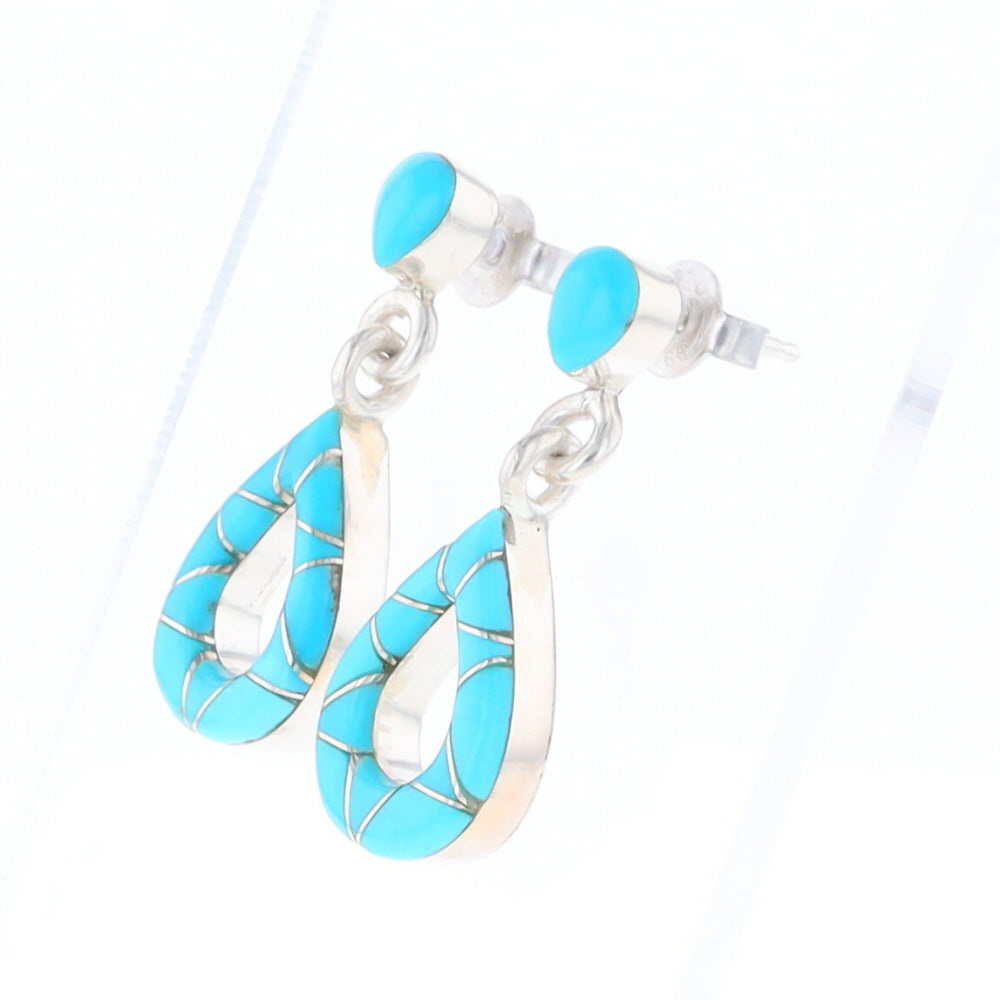 Native American Turquoise Teardrop Earrings