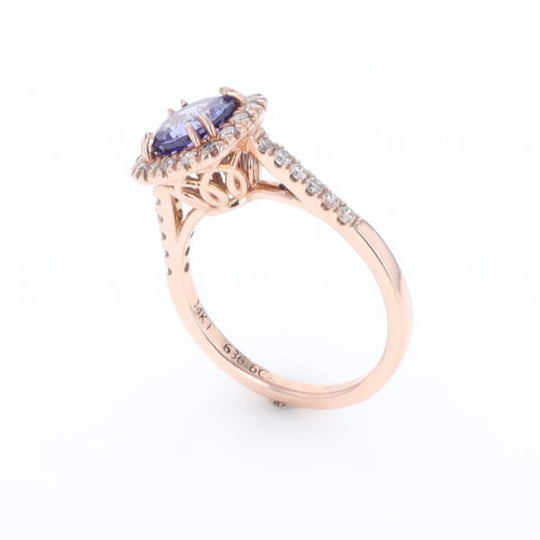 Rose Gold Tanzanite Halo Ring
