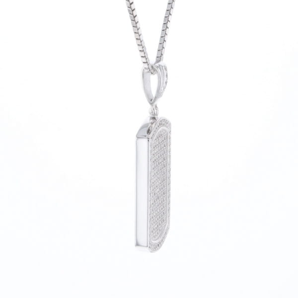 Cubic Zirconia Dog Tag Necklace