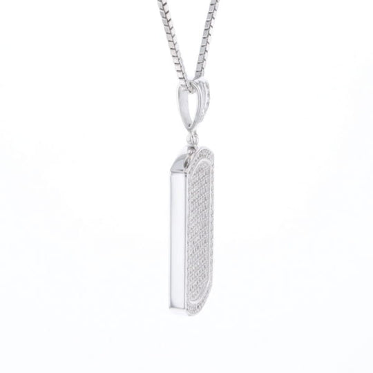 Cubic Zirconia Dog Tag Necklace