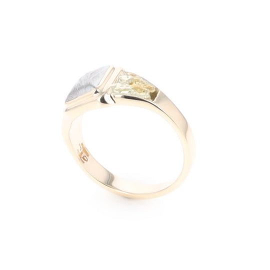 Meteorite & Gold Nugget Ring