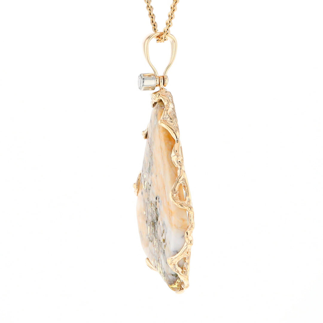 Gold Quartz Freeform Pendant (G3)