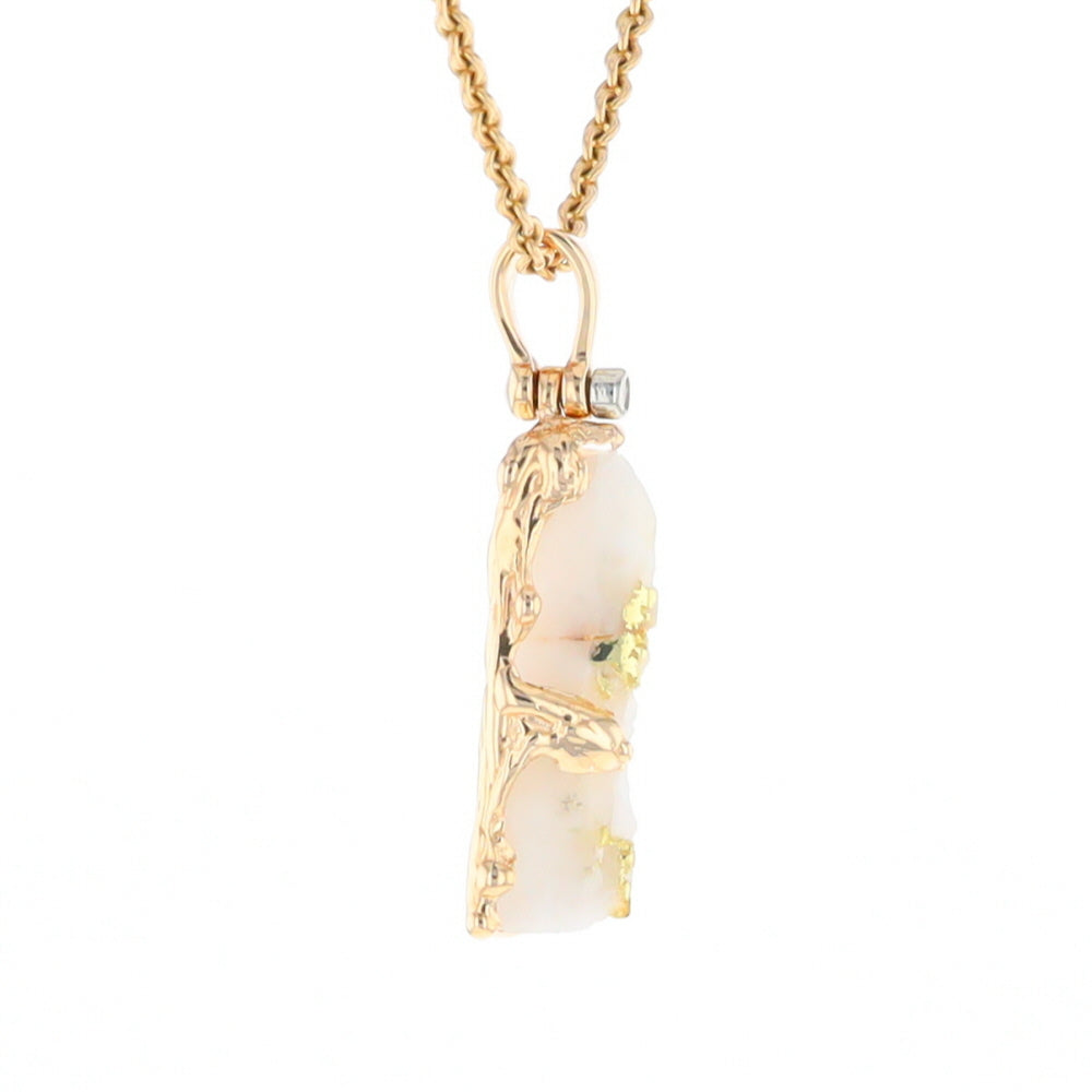 Gold Quartz Freeform Pendant - G1