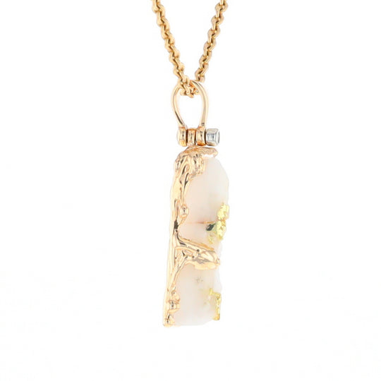 Gold Quartz Freeform Pendant - G1