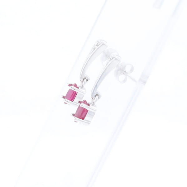 Oval Ruby Dangle Earrings