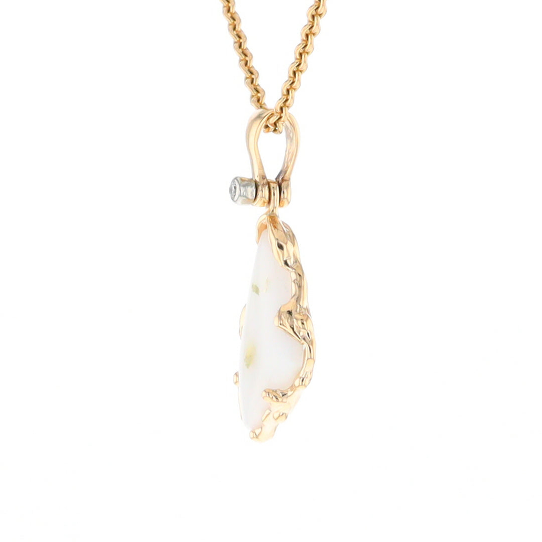 Gold Quartz Freeform Pendant (G2)