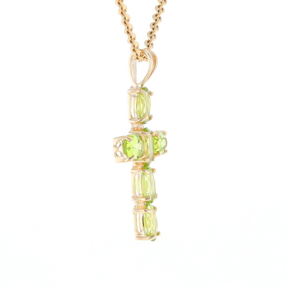 Oval Peridot Cross Pendant