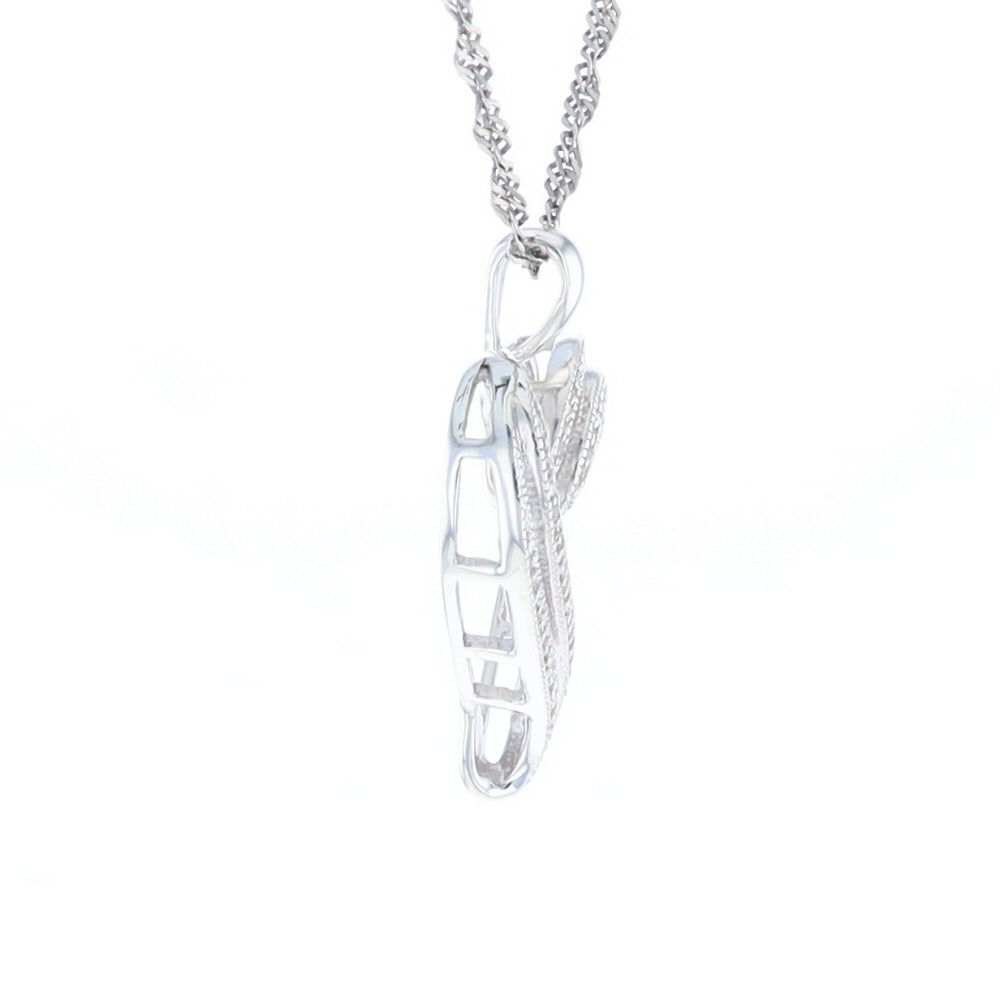 "MOM" Diamond Heart Pendant