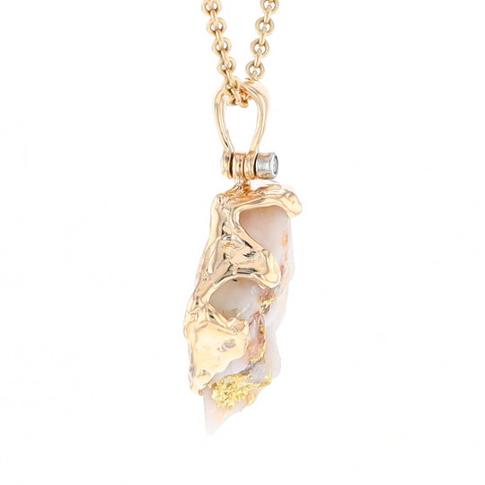 Rough Gold Quartz Free Form Pendant