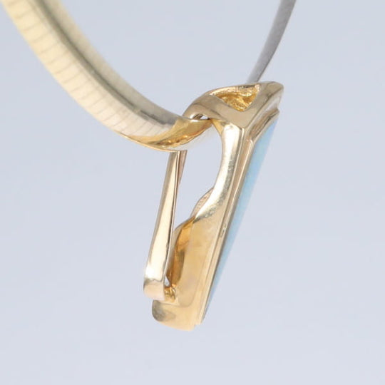 Opal Pendant Triangle Inlaid Design with .06ct Round Diamond