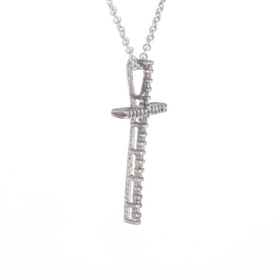Thin Diamond Cross Necklace