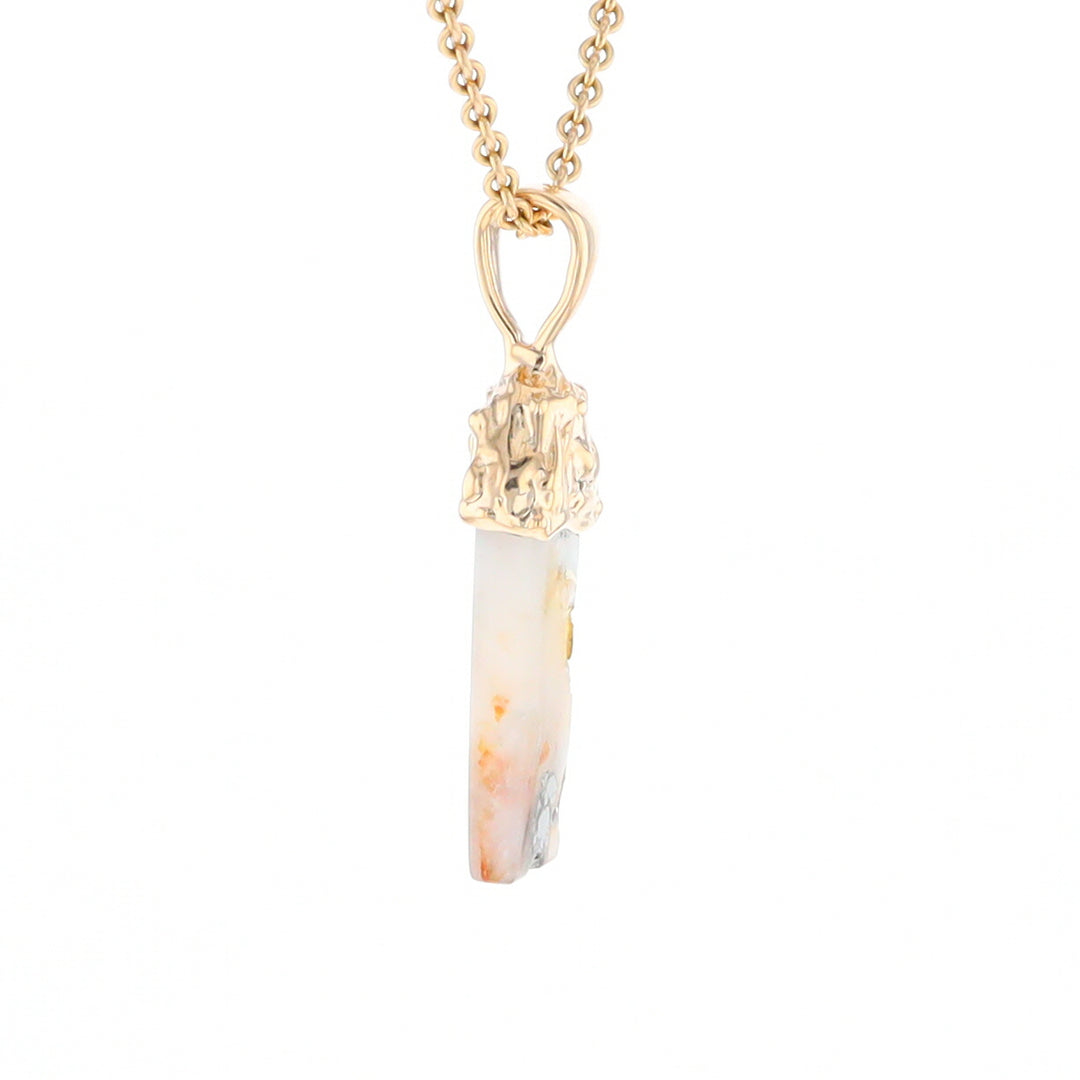 Gold Quartz Free Form Pendant