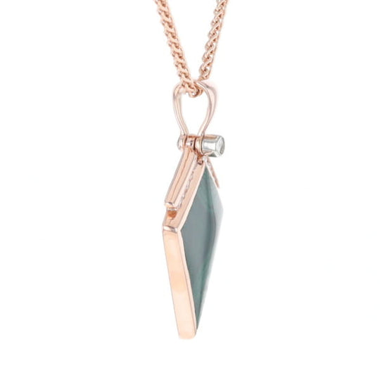Malachite Kite Shape Inlaid Pendant with 0.19ctw Diamonds