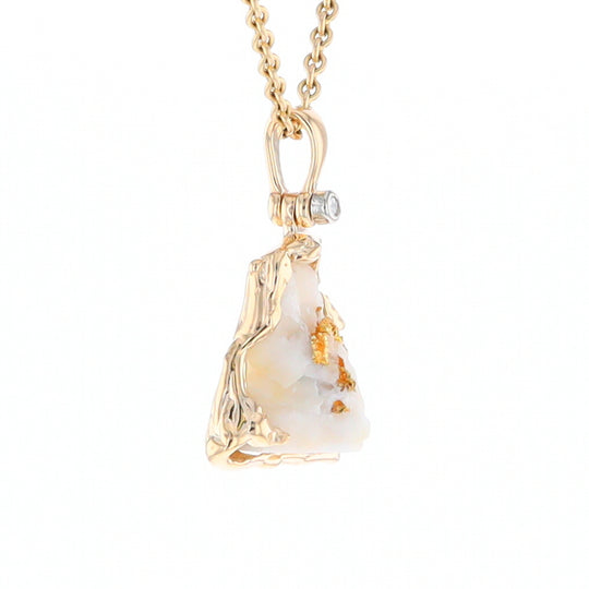 Rough Gold Quartz Free Form Pendant