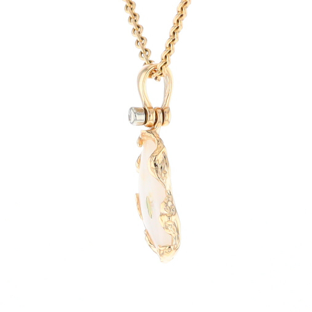 Gold Quartz Freeform Pendant (G2)