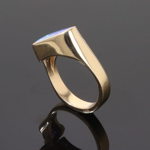 Opal Rings Geometric Inlaid with Amethyst and .08ctw Diamonds