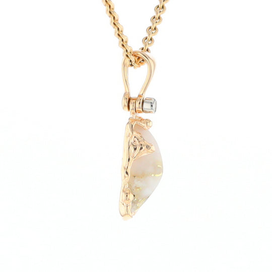 Gold Quartz Free Form Pendant