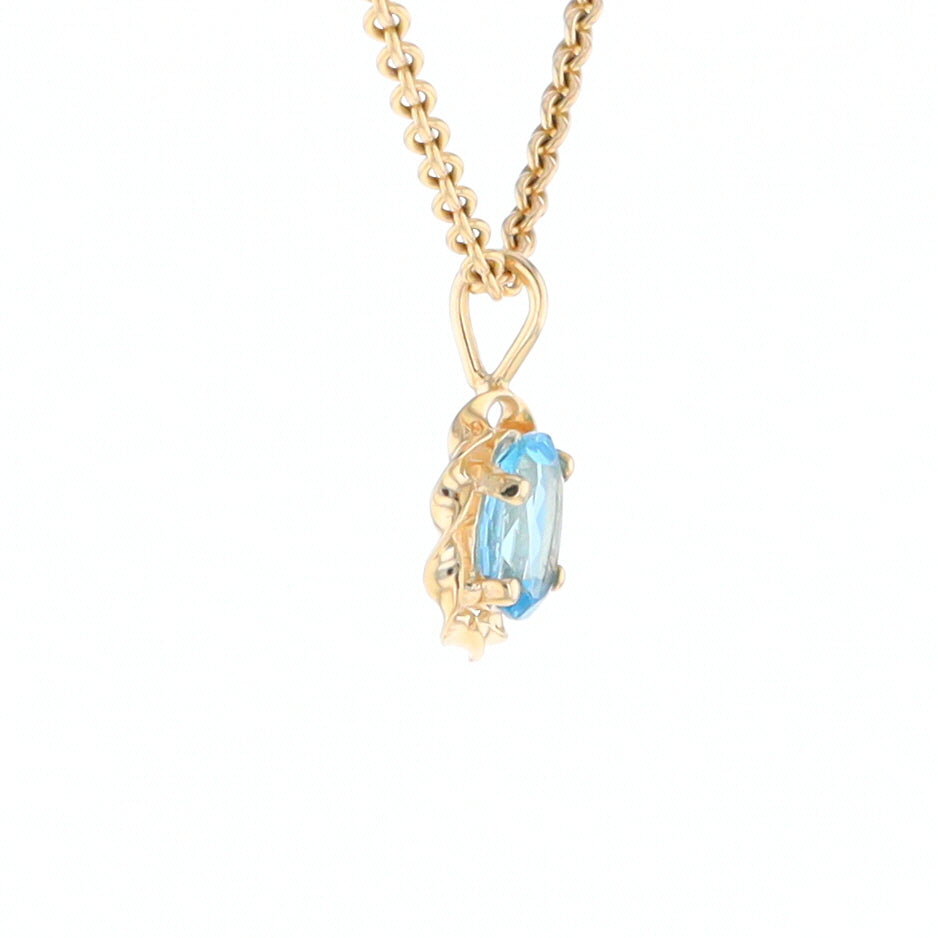 Blue Topaz Twisted Frame Pendant