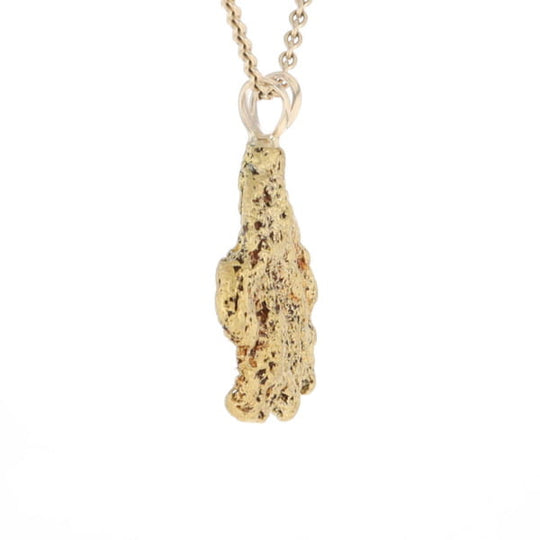 Gold Natural Nugget Flat Pendant