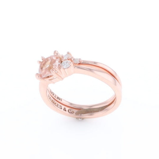 Two Ring Morganite Wedding Set