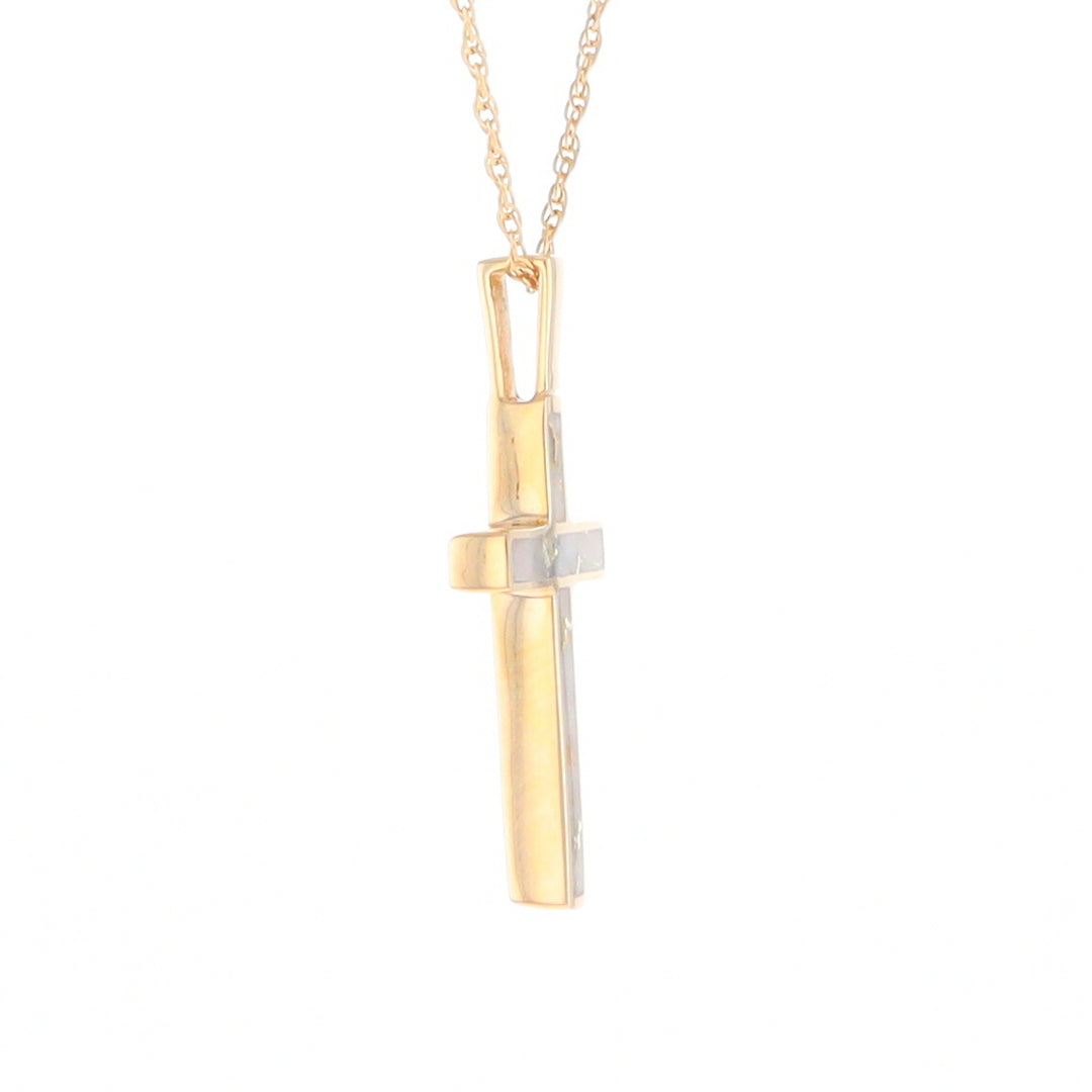 Three Section Gold Quartz Cross - G2