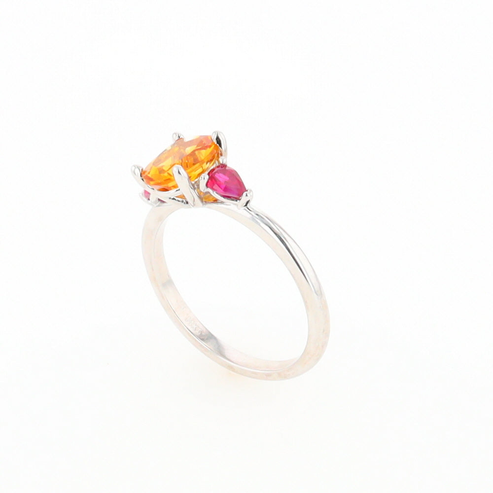 Fall Season Citrine and Ruby Ring