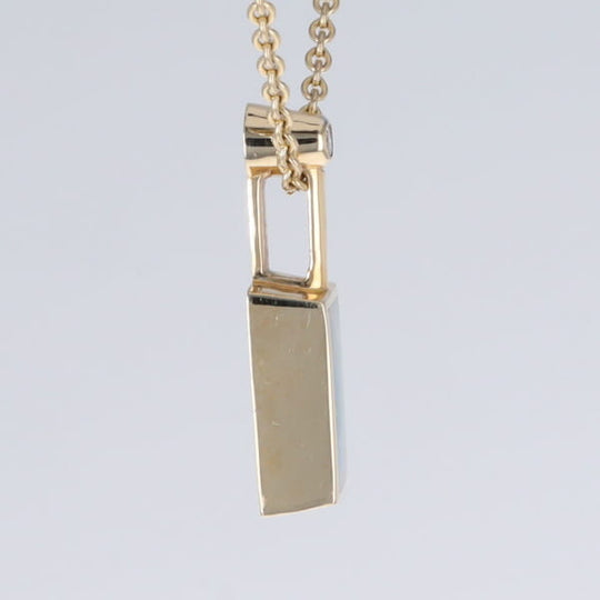 Opal Pendant Rectangle Inlaid Design with .04ctw Round Diamond