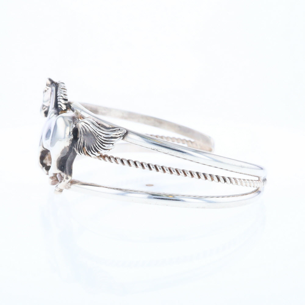 Silver Horse Native Cuff Bracelet