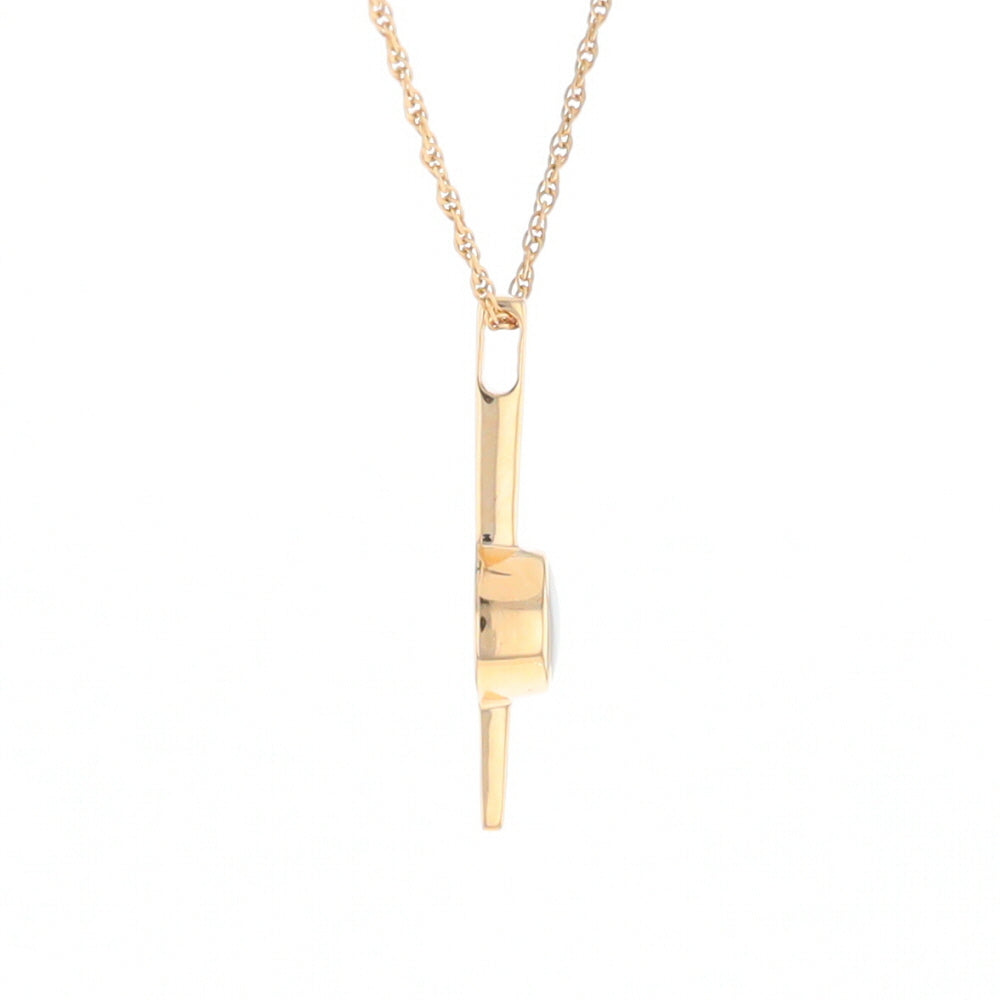 Gold Quartz Necklace Bar Design Round Superior Quality Inlaid Pendant