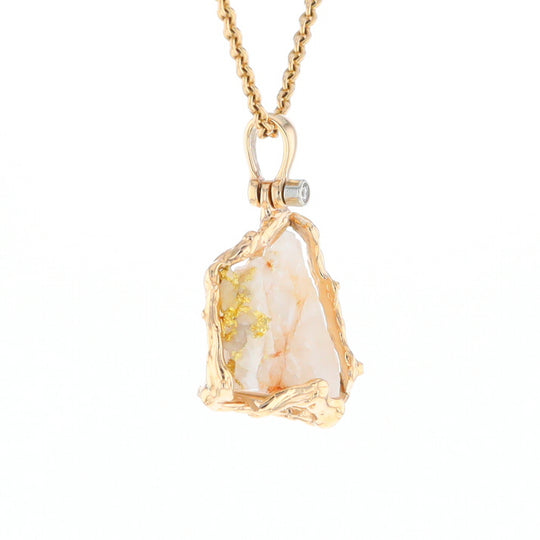 Rough Gold Quartz Freeform Pendant