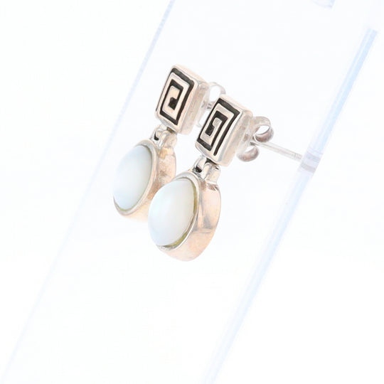 Square Swirl Mother of Pearl Stud Earrings