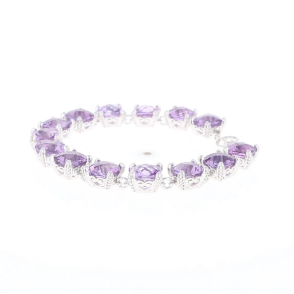 Amethyst Bracelet With Silver Filigree