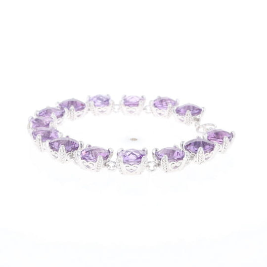 Amethyst Bracelet With Silver Filigree