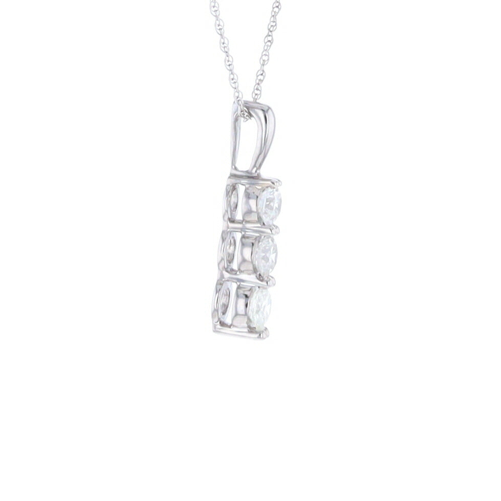 Three Diamond Drop Pendant