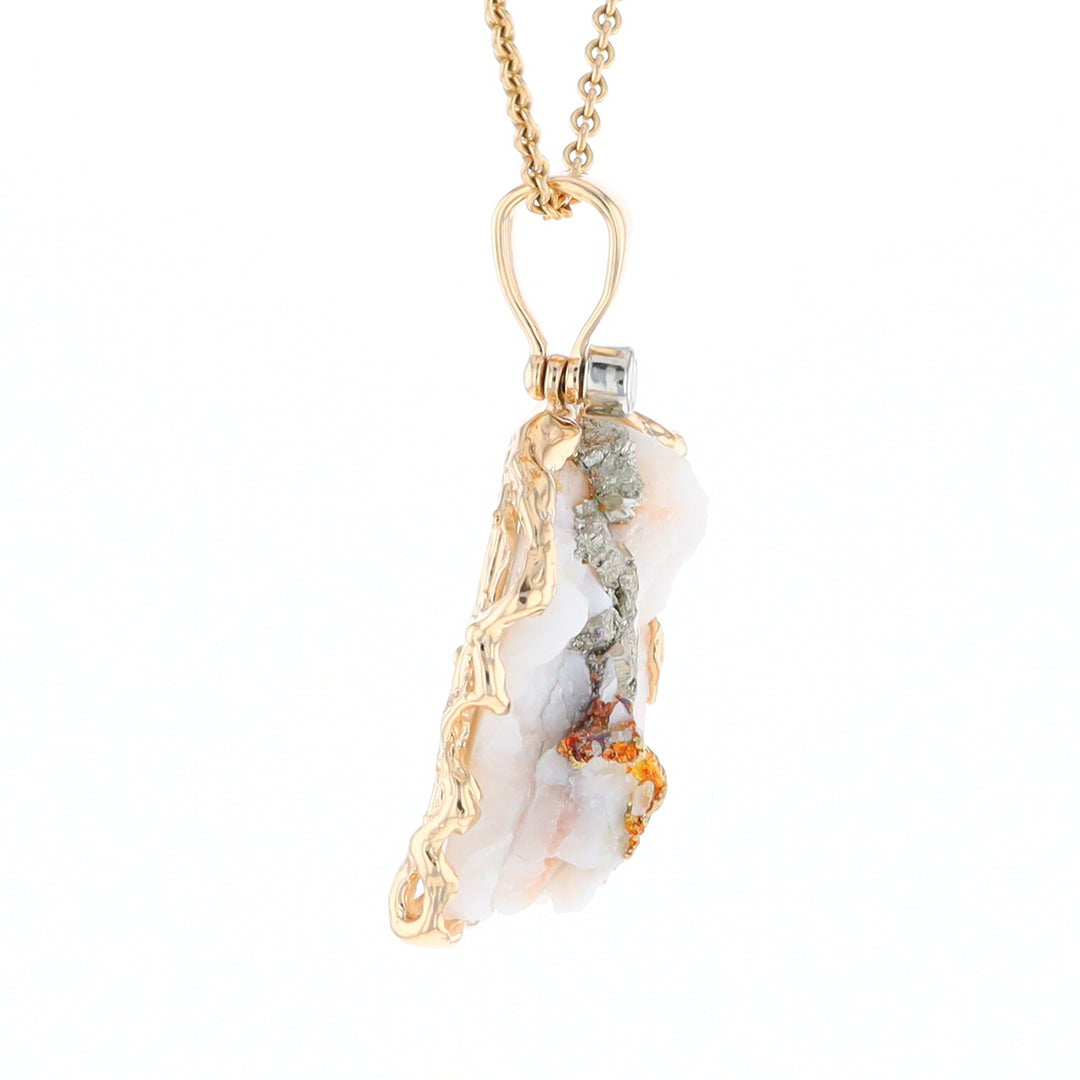 Gold Quartz Freeform Pendant (G3)