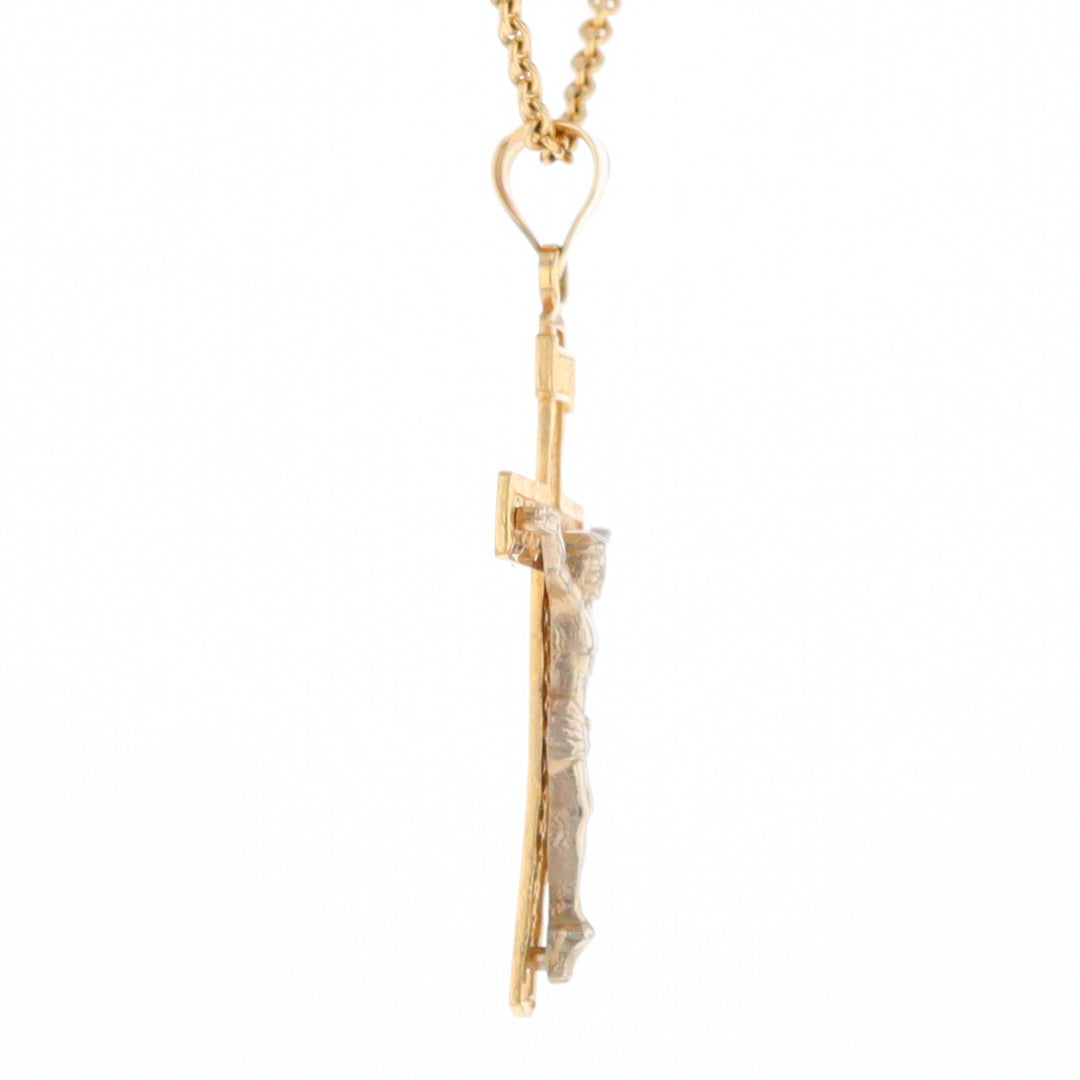 Two Tone Gold Crucifix Pendant