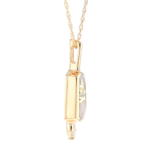 Gold Quartz Pendant with 0.04ctw Diamond Accent