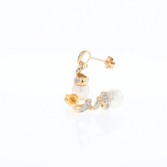 Pearl Spiral Stud Earrings