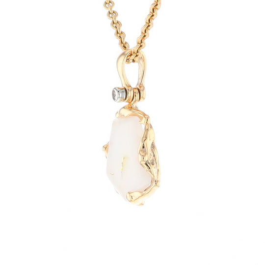 Gold Quartz Freeform Pendant  (G2)