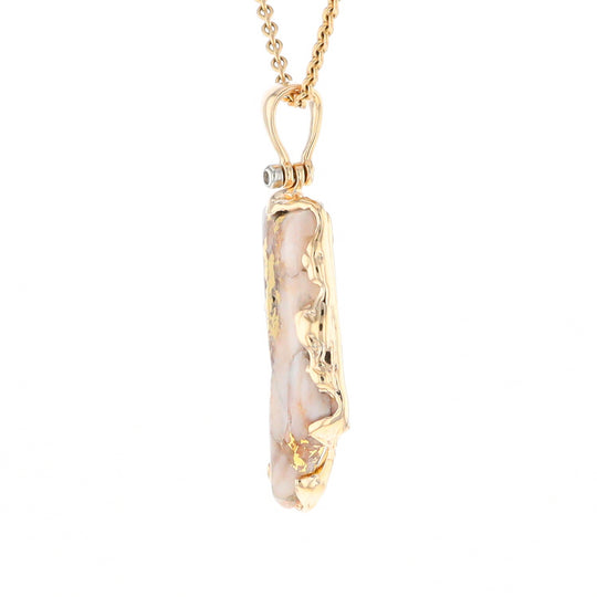 Gold Quartz Freeform Pendant (G2)